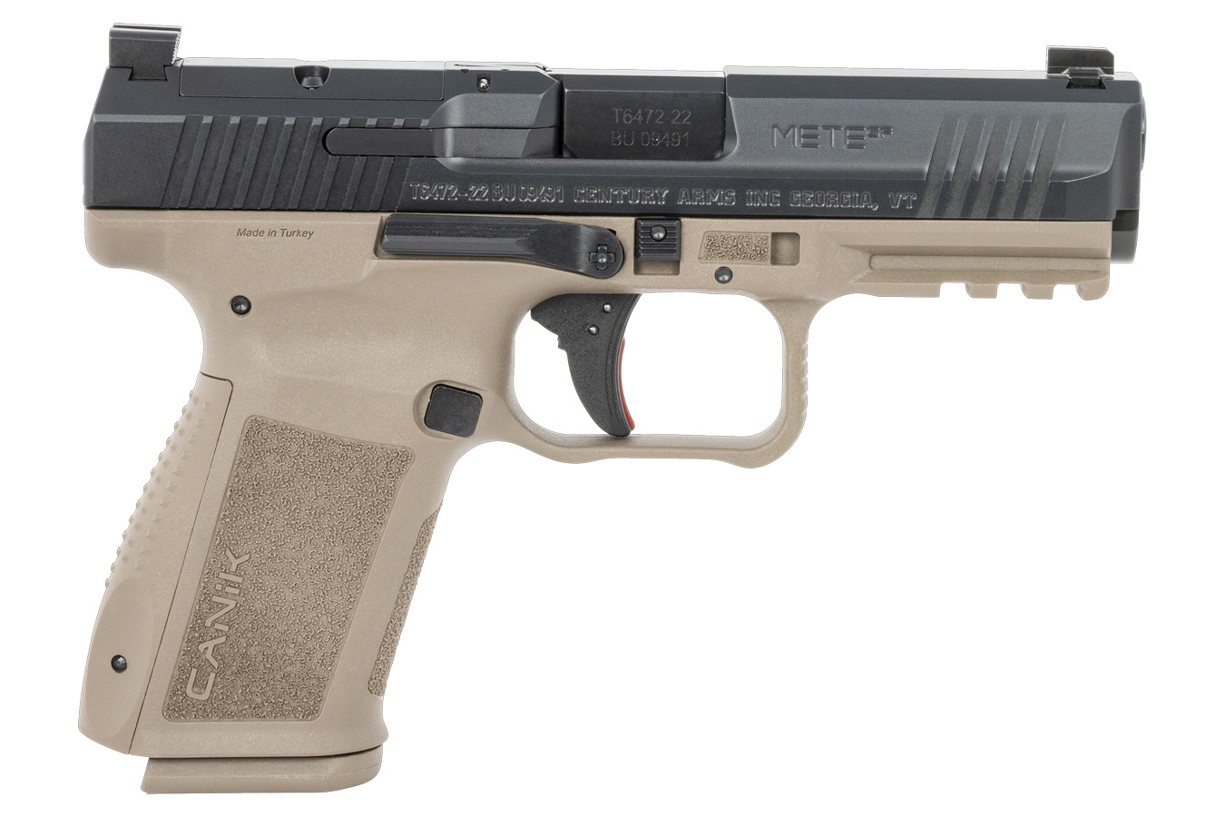 CANIK Mete SF 9mm Optic Ready Pistol with FDE Frame and Black Slide